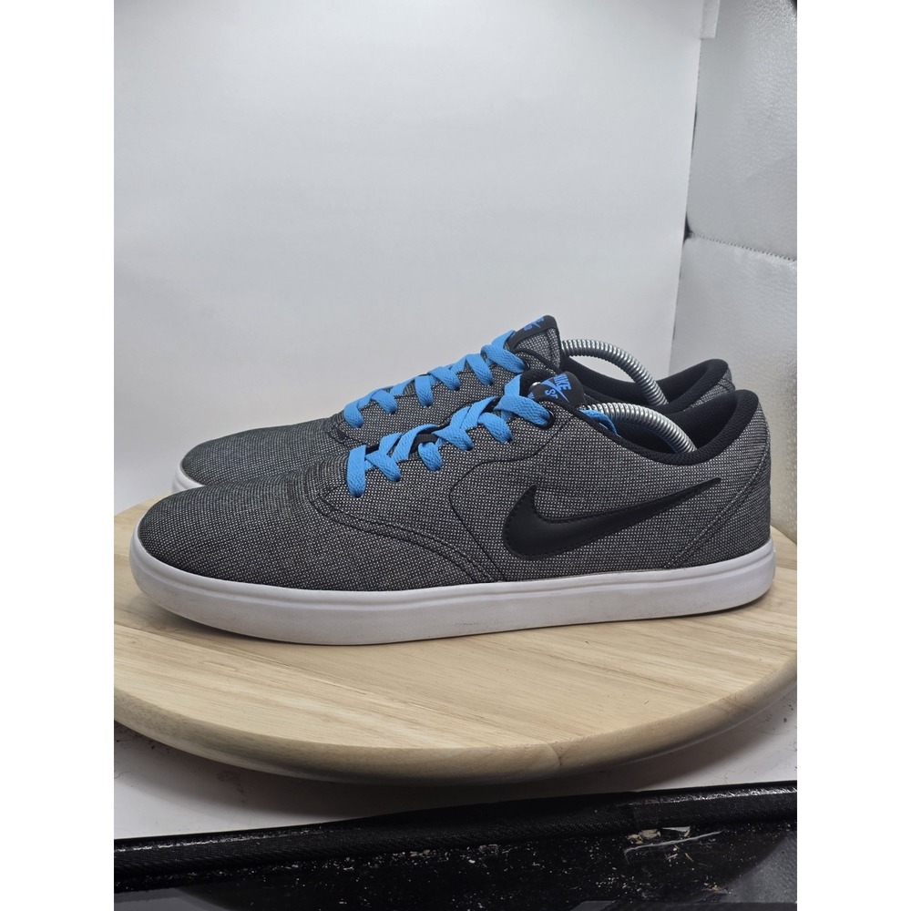Mens Size 11 -Nike SB Check Solarsoft 843896-004 Black Gray Oreo Skater Sneakers